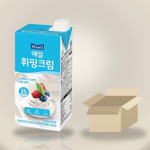 매일 휘핑크림 동물성 유지방 35 생크림, 소스, 음료토핑 베이스 1L, 12개