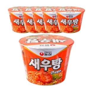 농심 새우탕 115g 큰사발면 115g, 6개