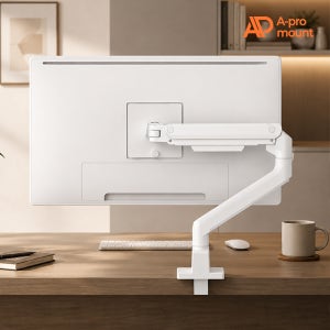 아프로마운트 AP-T106W 싱글 화이트 모니터암 모니터 거치대 12Kg 40인치