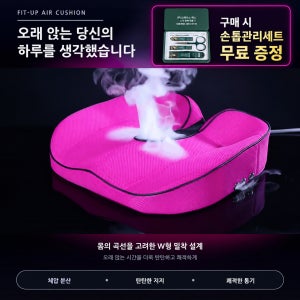 스페이스에스 핏업 에어 보정방석 전립선 치질 수험생 직장인 사무실 꼬리뼈 핑크