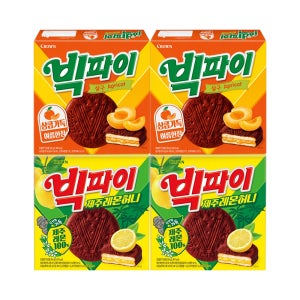 크라운 빅파이 제주레몬허니 324g+살구 324g 2개씩 (총 4개)