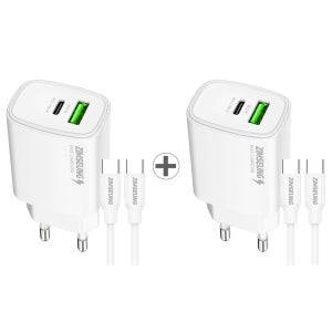 1+1 초고속 25W PPS PD+QC 3.0 듀얼 어댑터 충전기(C to C 케이블포함)