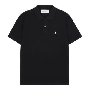 아미 HPL411 760 045 하트 로고 쇼트 슬리브 폴로 티셔츠
