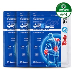 [유한양행] 해피홈 일체형 슈퍼쿨파스(5매) 3개