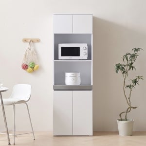 퍼니하우스 헤븐 1800 주방 밥솥 수납 렌지대 600x570x1800mm, 5단, 화이트다크