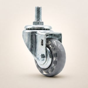 무소음 투명우레탄바퀴 3인치(7.5cm) 90kg 끌차 구르마 대차캐스터 볼트형 회전 15.8mm(5/8인치)