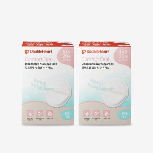 더블하트 일회용 수유패드 컴포트필 60매, 2개