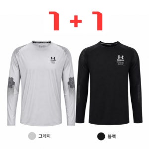 1+1 UA 남성 얇은 라운드 스포츠 루즈핏 긴팔 데일리 티셔츠 기능성 운동복 흡습속건