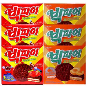 크라운 빅파이 2종 324g X 6개 (딸기,살구 맛) 사무실 간식