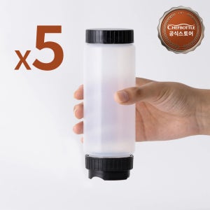 쉐프의소스통 업소용 거꾸로 밀폐 카페 오일병 양념통 소스통 조미료통 350ml 5P