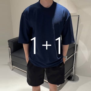 [1+1] 린플 비침없는 8컬러 와플 7부 티셔츠