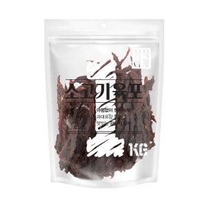 [유통기한 임박]정직하개 대용량 강아지간식 소고기육포, 1kg, 1개