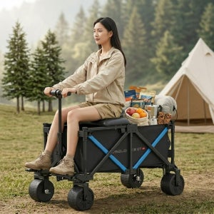 트렉모션 전동 캠핑 웨건 휴대용 카트 여행용 트레일러 접이식 스톨 손수레