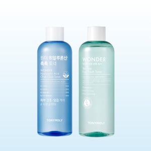 [2종세트] 토니모리 원더 히알루론산 촉촉 토너 500ml + 티트리 모공 산뜻 토너 500ml