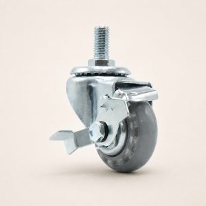 무소음 투명우레탄바퀴 3인치(7.5cm) 90kg 끌차 구르마 대차캐스터 볼트브레이크 15.8mm(5/8인치)