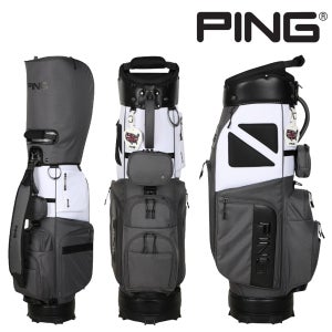핑 골프웨어 남성 캐디백 사각 조직 배색 라운딩 5분할 골프백 PING F7CB201