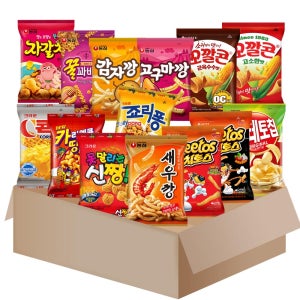 스낵 14개 세트(새우깡+자갈치+포테토칩+꼬깔콘+죠리퐁+카라멜콘땅콩)외
