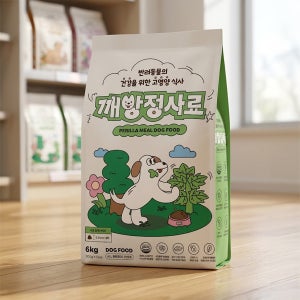 깨방정 강아지 들깨 사료 오메가3 변비 눈물자국 사료 종합영양, 6kg, 1개