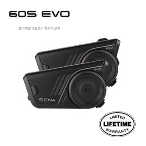 세나(SENA) 보스사운드 블루투스 60S에보 60S-EVO-01D 듀얼팩 메시 인터콤 3.0 IPX7 방수 라이드글로우
