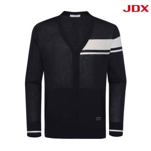 JDX 남성 여름간절기 보더 포인트 V넥 가디건 니트 신축성 일상 여행 골프가디건 NA