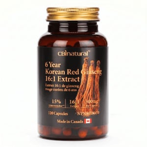 6년근 홍삼 16배 고농축 캡슐 진세노사이드 15% 500mg 120캡슐 4개월분 캐나다 생산