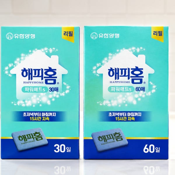 해피홈 파워매트s 훈증기 리필 30매 60매 / 모기퇴치 모기구제 15시간 지속 홈매트