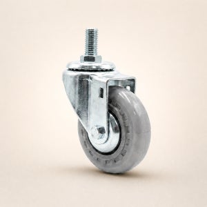 무소음 투명우레탄바퀴 4인치(10cm)105kg 끌차 구르마 대차캐스터 볼트형 회전 15.8mm(5/8인치)