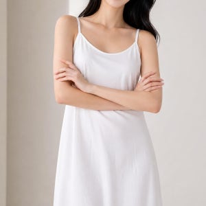 여성 데일리 레이어드 롱나시 기본 끈 슬리브리스 힙커버 빅사이즈 88 쿨 이너
