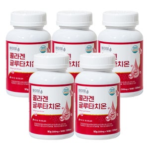 콜라겐 글루타치온 2500mg (180정 x 5통) 건조효모 콜라겐 엘라스틴