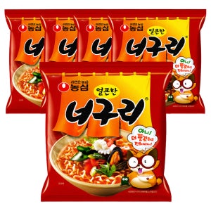 농심 너구리 얼큰, 120g, 5개