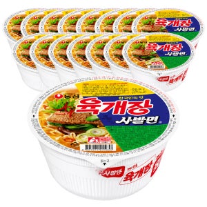 농심 육개장사발면 86g, 16개