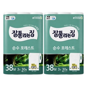 잘풀리는집 순수 포레스트 3겹 38m, 30롤, 2팩
