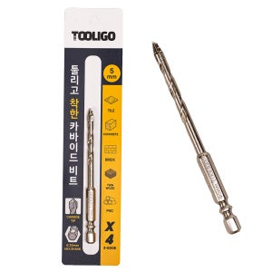 툴리고 카바이드 멀티드릴비트 육각샹크 임팩겸용 5mm, 1개