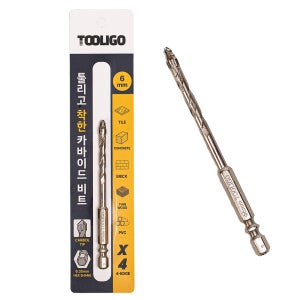 툴리고 카바이드 멀티드릴비트 육각샹크 임팩겸용 6mm, 1개