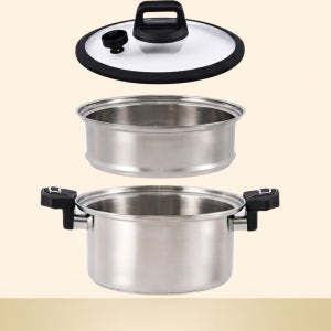 크로덴 저압냄비 3중 바닥 스텐 인덕션 IH 양수냄비 찜기 7L