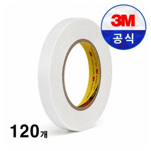 3M9070 양면테이프 강력 얇은 화지 양면테이프 부직포 10mmx50m, 120개