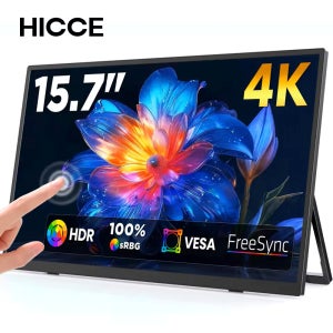 15.7인치 4K UHD 터치 휴대용 모니터, 100% sRGB, 노트북/PC 외장모니터