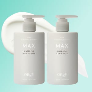 오브제 맥스 워터풀 선크림 300ml 2개 남성용 대용량 올인원 진정 자외선 차단제