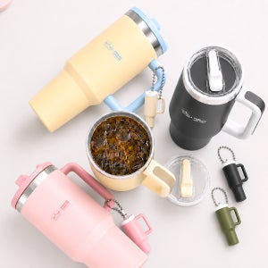 대용량 텀블러 스텐 보온 보냉 빨대텀블러 손잡이 차량용 1200ml 더블벤티