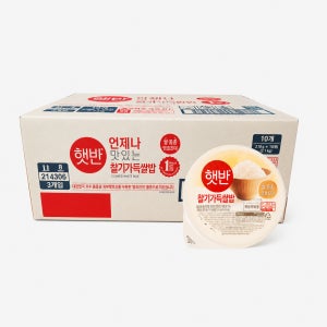 CJ 햇반 찰기가득 쌀밥 구수한 잡곡 흑미 발아현미 즉석밥 백미밥, 200g, 30개