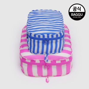 BAGGU 바쿠 패킹 큐브 2종 세트 페인티드 스트라이프