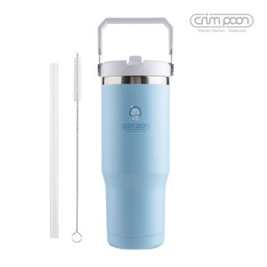 크림푼 푸푸리 대용량 손잡이 텀블러 950ml, 스카이블루