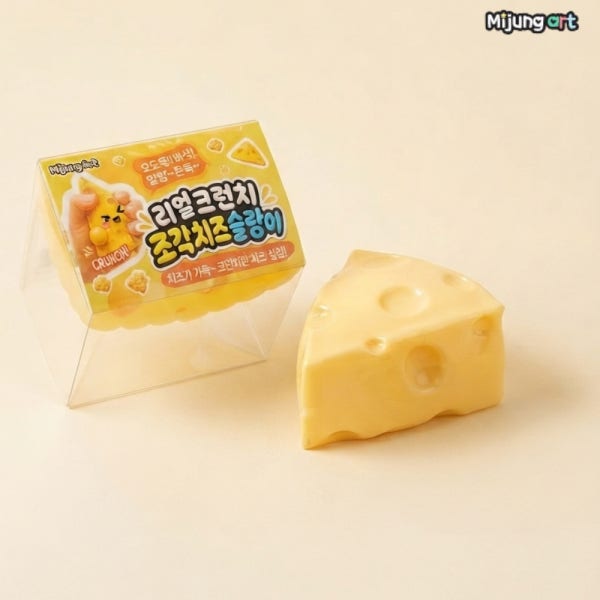 리얼 크런치 조각치즈 슬랑이 말랑 쫀득 말랑이 촉감놀이 핸드 토이 스트레스 해소 피젯 토이