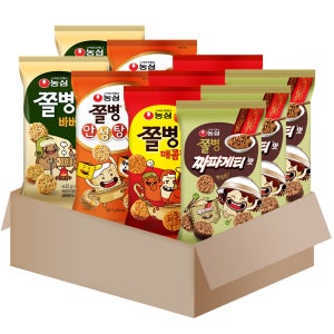 쫄병스낵 4종 10개 (매콤한맛3 짜파게티3 안성탕면2 바베큐맛2)