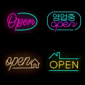 OPEN 실리콘 LED 기성품 네온