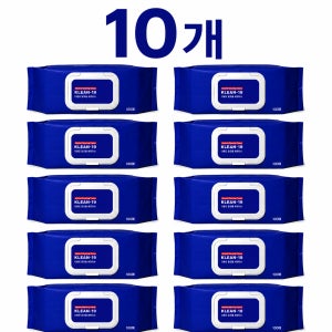KLEAN-19 소독티슈 살균 다용도 알코올 40% 세정 물 티슈 100매, 10개