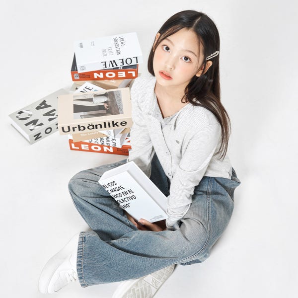 더데이걸 또또 스냅 2중 레이어드 긴팔 가디건 티 TGLA26806