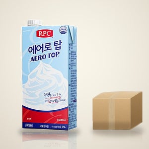 RPC 에어로 탑 리치코리아 휘핑크림 가당 식물성 생크림 1L, 12개