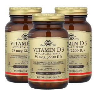 솔가 비타민D3 55mcg (2200IU) 베지 캡슐 100정 (3병)