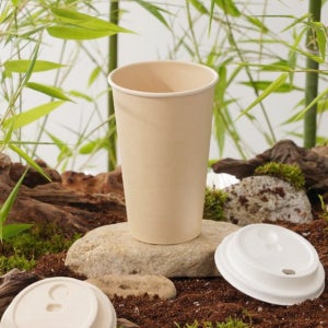 470ml(16온스) 무지 대나무 종이컵 1000개 카페 대용량 업소용 테이크아웃 컵